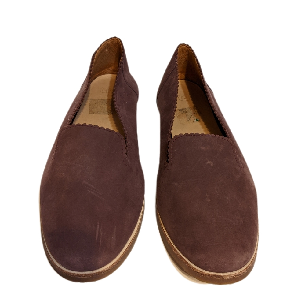 Ugg Vista Flats Caramel Brown Soft Nubuck Slip On Loafers 1018363 Women's Sz 8